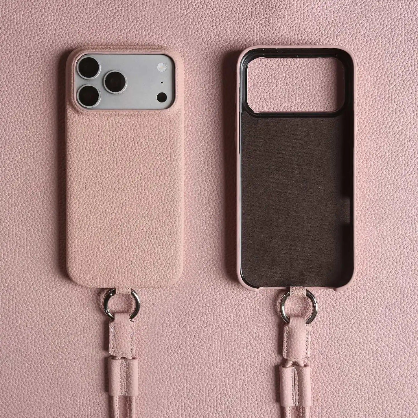 With Lanyard Genuine Leather Case For iPhone