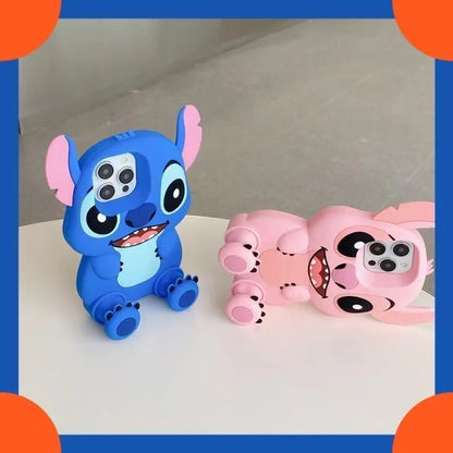 Disney Cute 3D Cartoon Big Ears Stitch Silicone Phone Case Suitable For iPhone