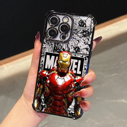 Luxury Marvel Spiderman Ironman Comic Case For iPhone