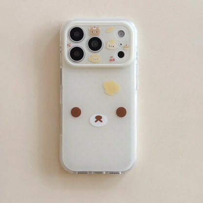 Cartoon Cute Rilakkuma White Brown Bear Suitable For iPhone