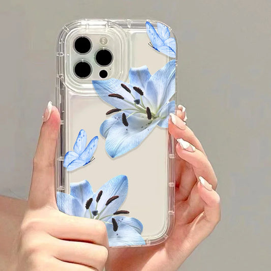 Lily Flower Phone Case For iPhone Transparent Soft Cover