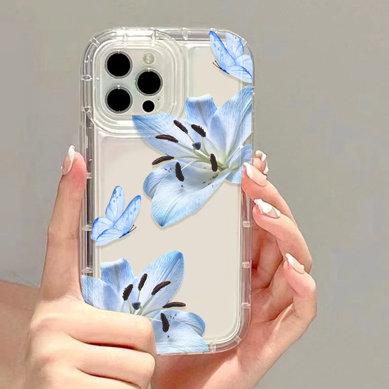 Leaves Flower Phone Case For iPhone Silicone Clear Soft Cover