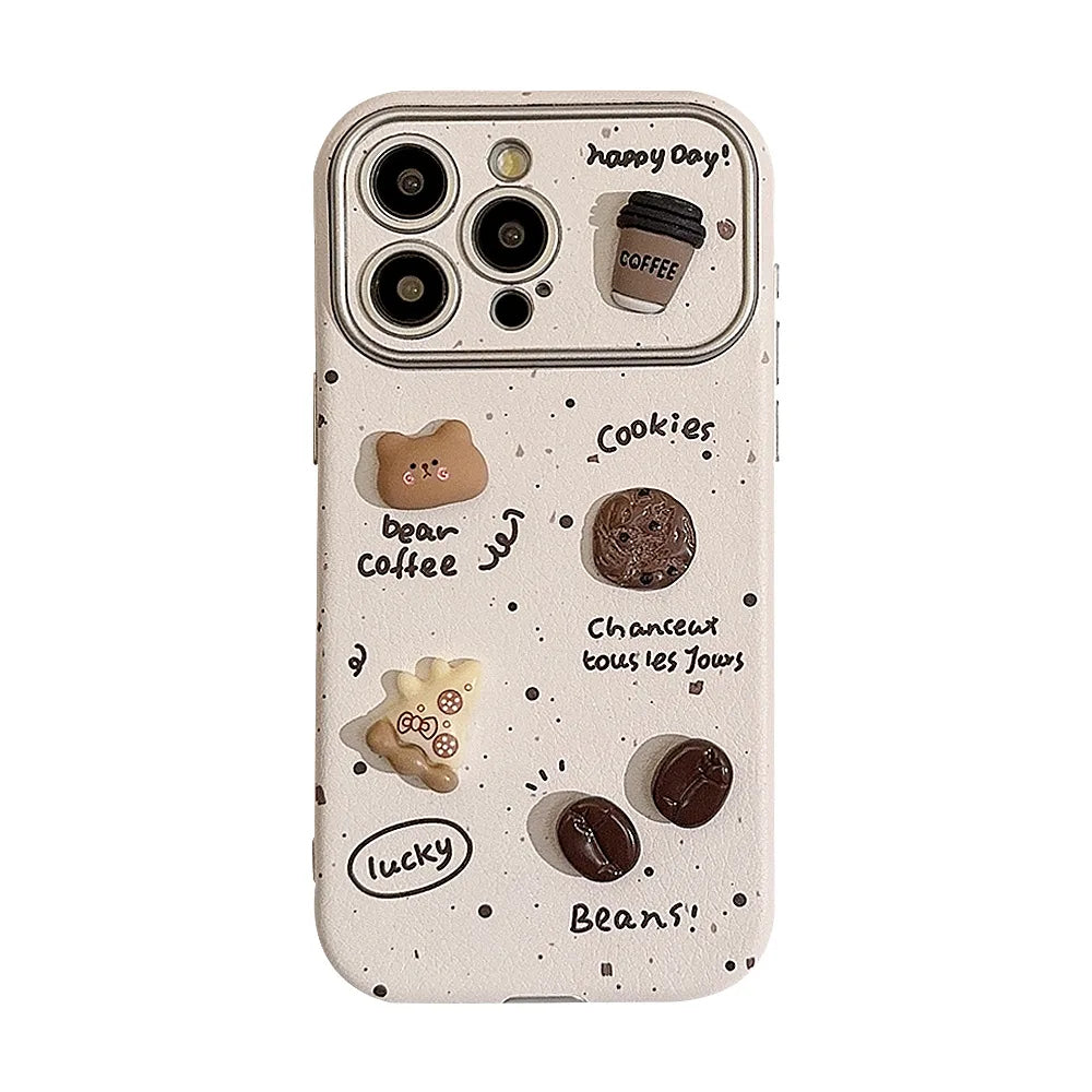 Cute Bear Coffee Phone Case, For iPhone