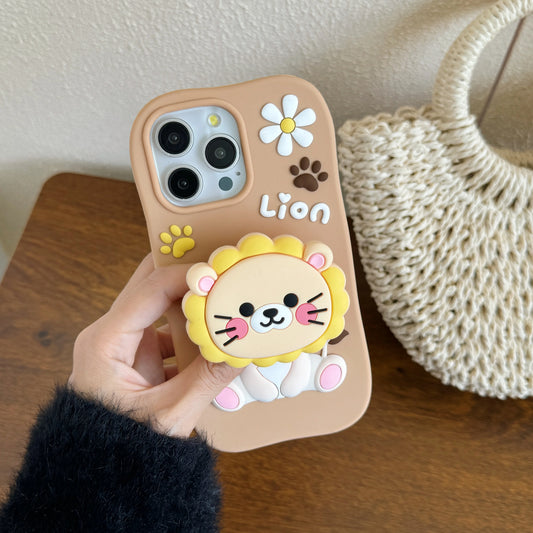 Cute Sunflower Lion Soft Silicone Phone Case
