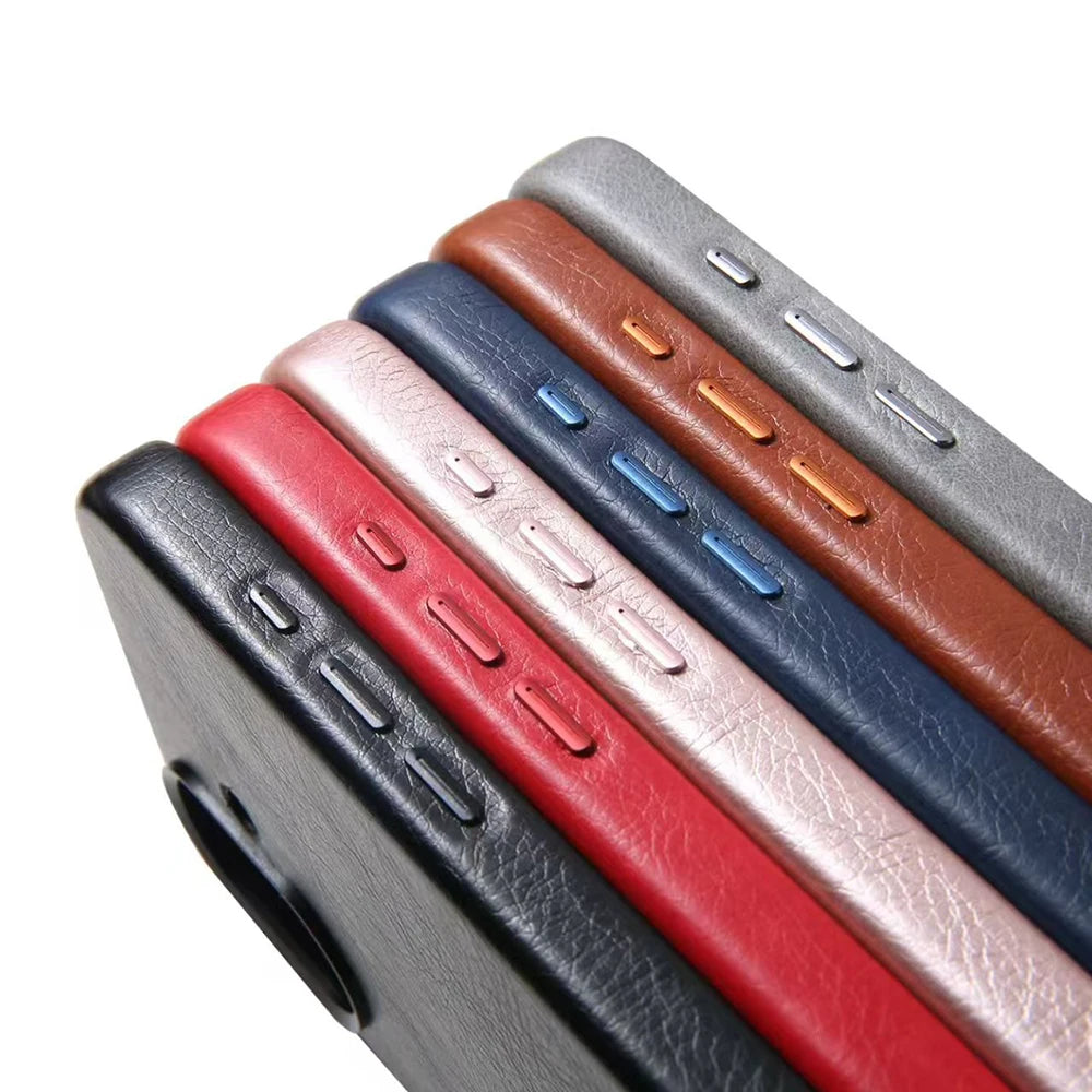 Leather-Style MagSafe iPhone Case With Alloy Lens Bumper Armor