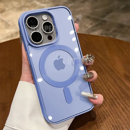 Pink Transparent MagSafe iPhone Case – Hard Shockproof