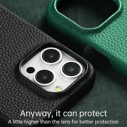 Luxury Cowhide Leather MagSafe iPhone Case