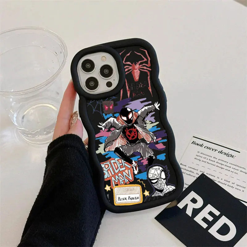 Spider Gwen Spiderman Miles Morales Candy Color Phone Case For iPhone