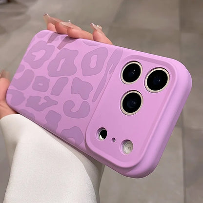 Leopard Liquid Silicone iPhone Case with Camera Control