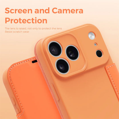 Luxury Leather Original Liquid Silicone Flip Wallet Card Case For iPhone