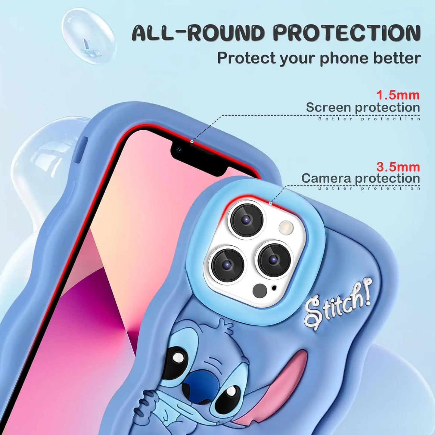 Soft Silicone Wave Stitch Protective iPhone Case