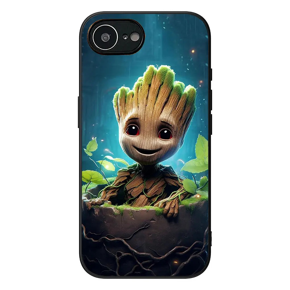 Soft Phone Cover For Apple iPhone Groot Marvels