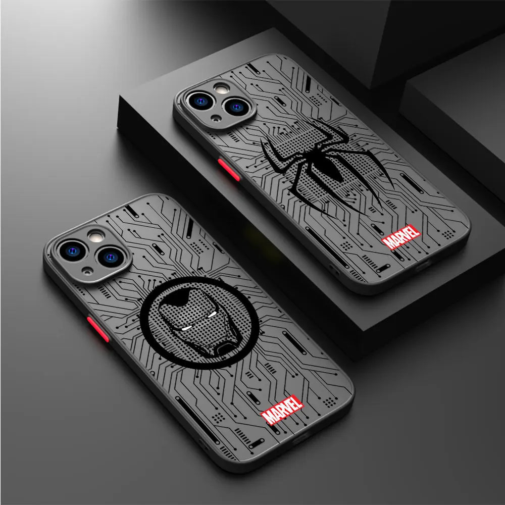 Phone Case For Apple iPhone Cover Marvel Spider Man Iron Man