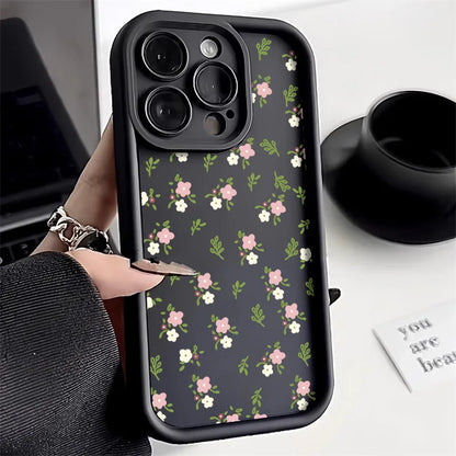 Matte Silicone Flower Phone Case For iPhone
