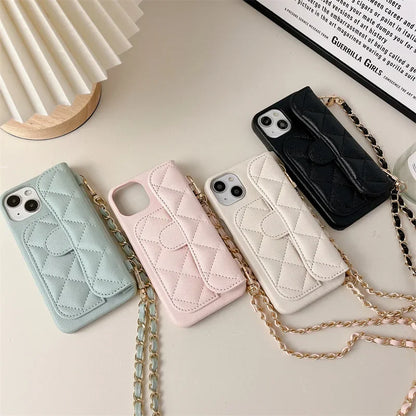 PU Leather Crossbody Lanyard Wallet With Card Holder Phone Case For iPhone Shockproof Cover