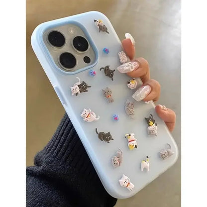 Cartoon Cat DIY Stickers Compatible Phone Case