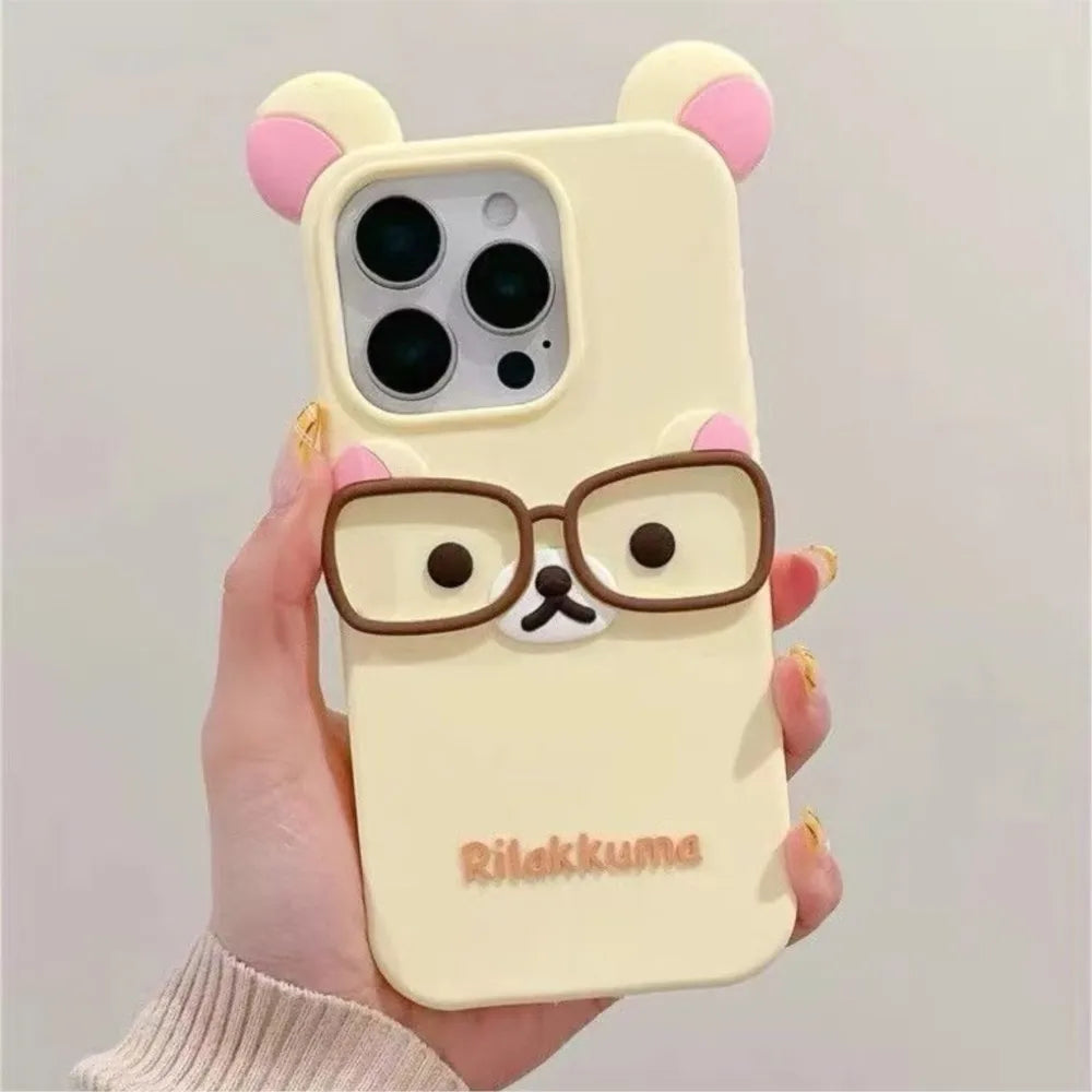Rilakkuma Bear Kawaii Cat Silicone iPhone Case