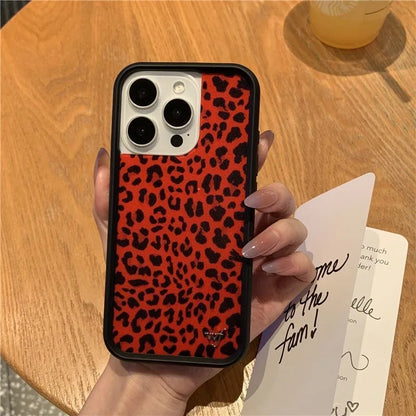 Luxury Leopard Print Wildflower Phone Case For iPhone