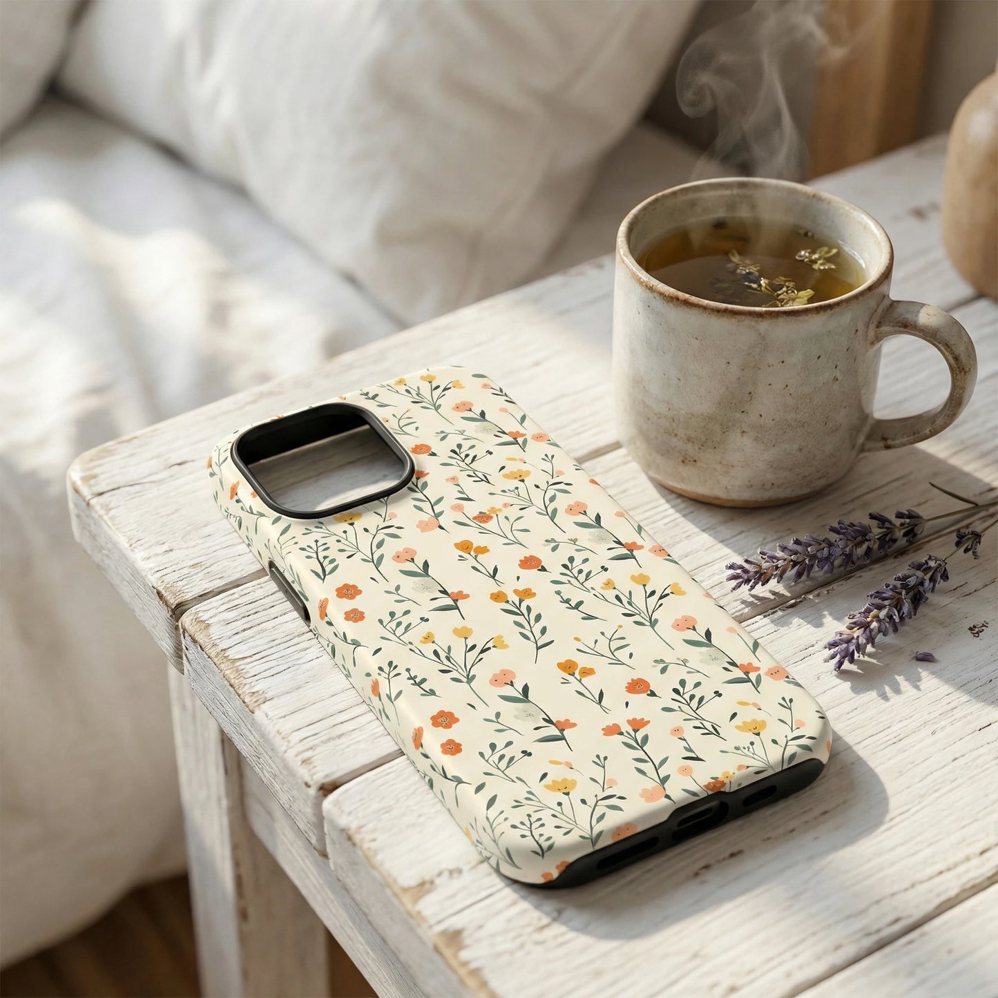 Pastel Cottage Floral Magnetic 2 In 1 Shockproof Case For iPhone Compatible With Magsafe Cover