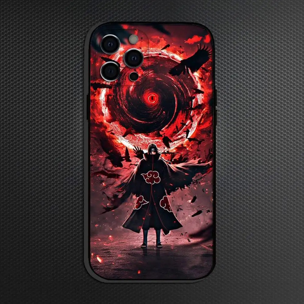 Anim Itachi Uchiha Phone Case For iPhone Soft Silicone Black Cover