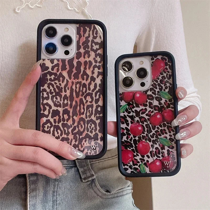 Fashion Wildflower Cartoon Swans Phone Case For iPhone