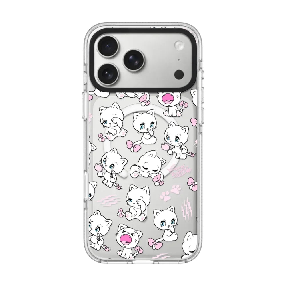 Cartoon Rabbits Pink Hearts Acrylic Phone Cover For IPhone