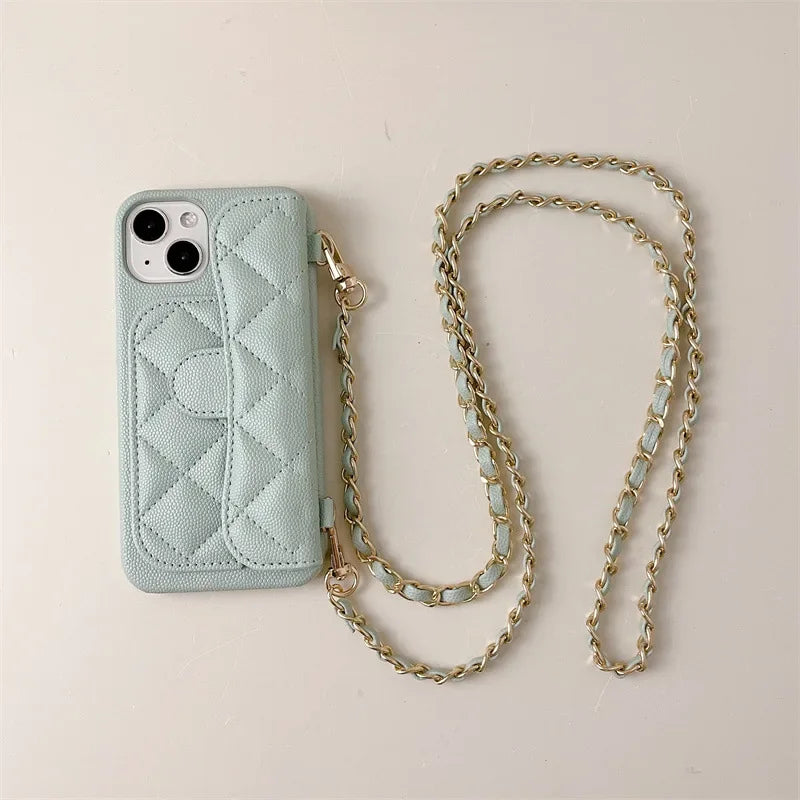 PU Leather Crossbody Lanyard Wallet With Card Holder Phone Case For iPhone Shockproof Cover
