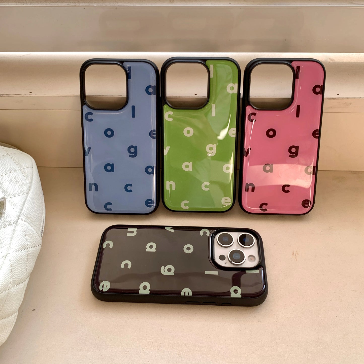 Pure Color Simplicity English Letters Shockproof Phone Case