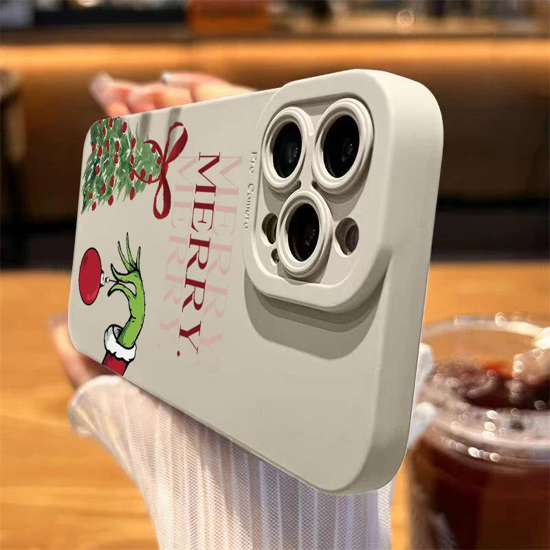 Christmas Tree Pattern Soft Phone Case For iPhone Shockproof Bumper Cover