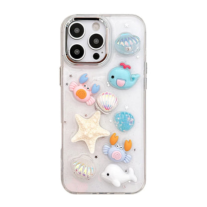 Cute 3D Seashell Starfish Conch Glitter Phone Case