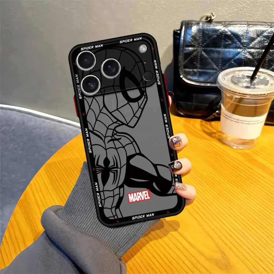 Marvel Spiderman Ironman Back Phone Cover Case For iPhone