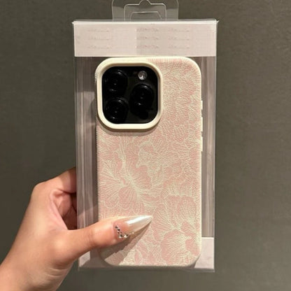 Elegant Pink Floral Print Phone Case For iPhone