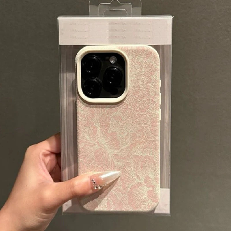 Elegant Pink Floral Print Phone Case For iPhone