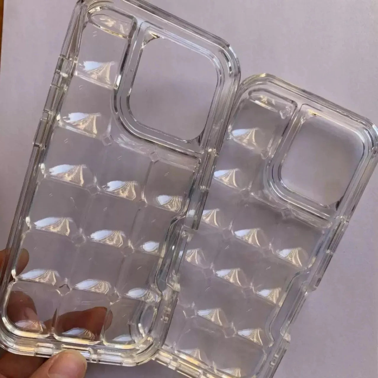 New For iPhone Ice Cube Phone Case 3D Transparent All Inclusive Protective Cover