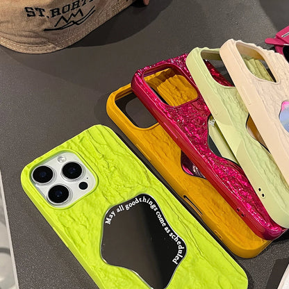 Rock Pattern Makeup Mirror Rose Phone Case