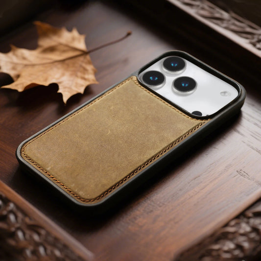 Crazy Horse Grain Genuine Leather Case For iPhone
