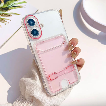 Clear Card Slot Wallet Bag Holder Stand Phone Case