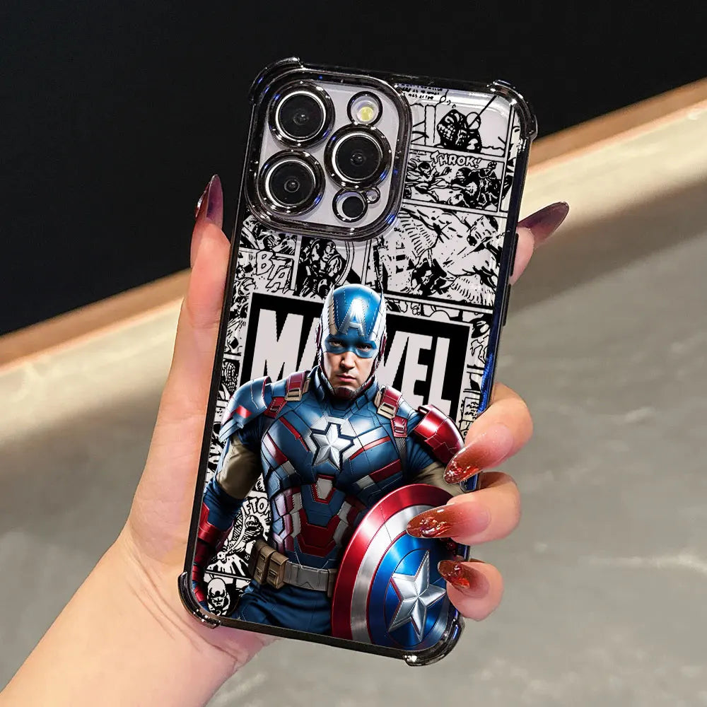 Luxury Marvel Spiderman Ironman Comic Case For iPhone