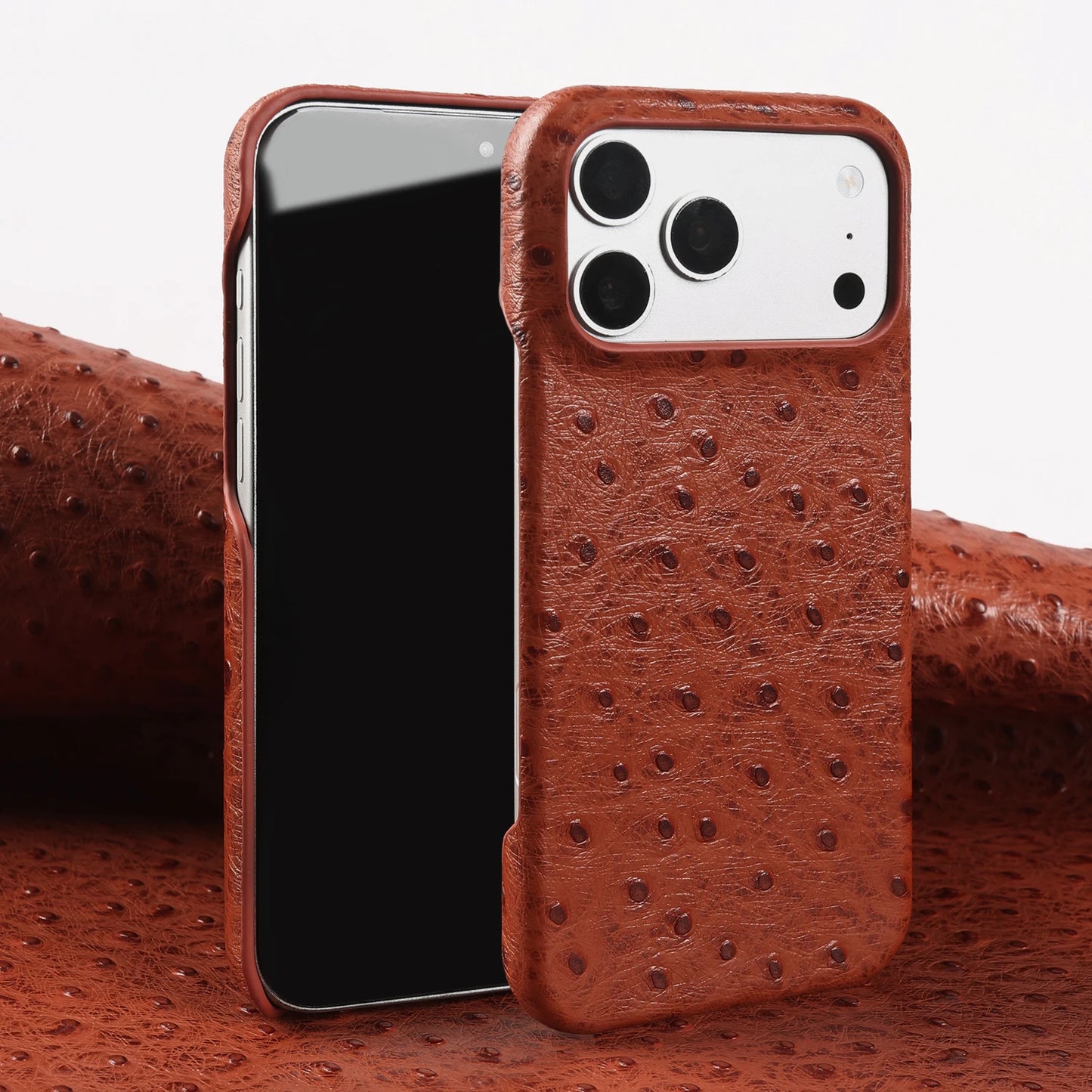 Ostrich Genuine Leather Case For iPhone