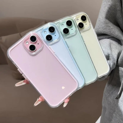 Luxury Candy Color Frame Clear Back Phone Case For iPhone