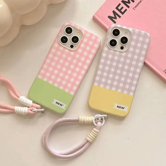 Fashion Simple Check Bracelet Phone Case