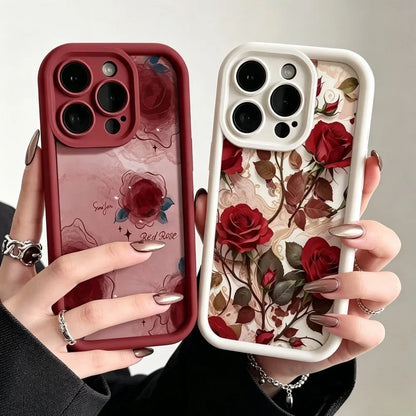 Case For iPhone Soft Flower Matte Shockproof Fashion Silicone Capa Funda