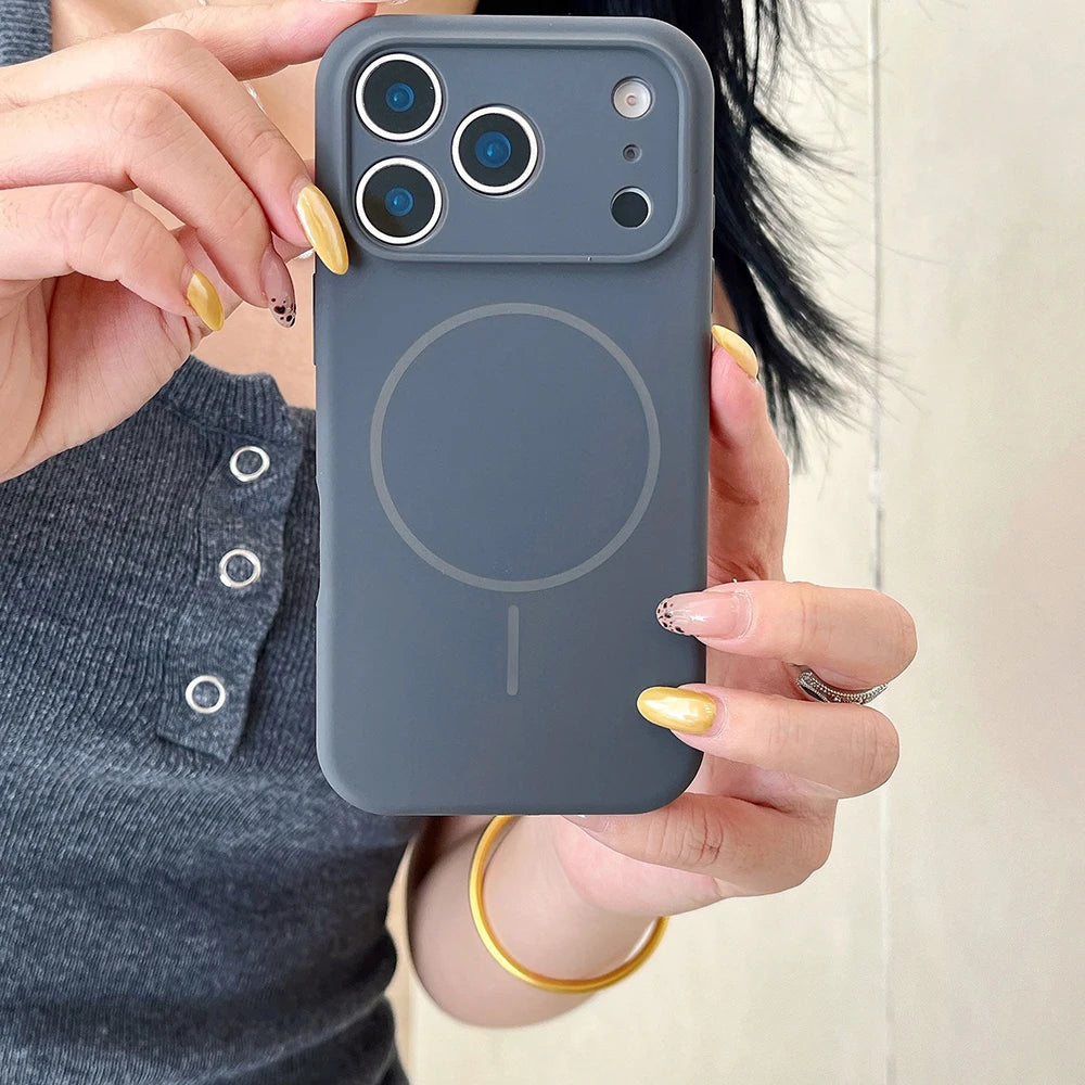 MagSafe Magnetic Silicone iPhone Case with Lens Protection