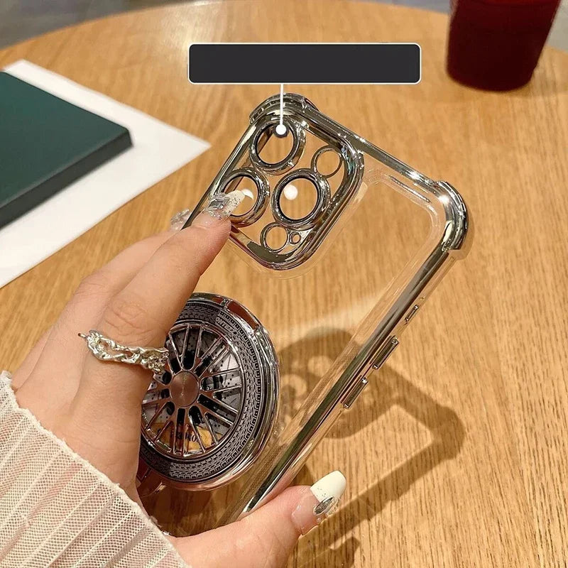 Luxury Magnetic Rotating Gyroscopic Bracket Phone Case For iPhone