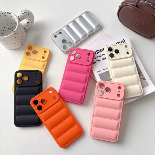 Luxury Down Jacket Silicone Shockproof Case For iPhone