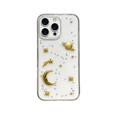 Luxury Glitter Stars Moon Silicone Phone Case