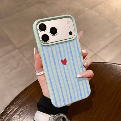 Vertical Stripes Hearts Phone Case For iPhone
