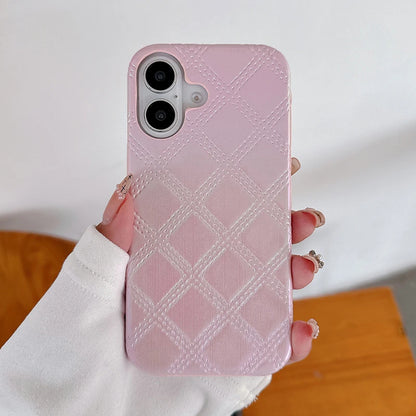 Luxury Geometric Rhombus Texture Gradient Color Leather Phone Case