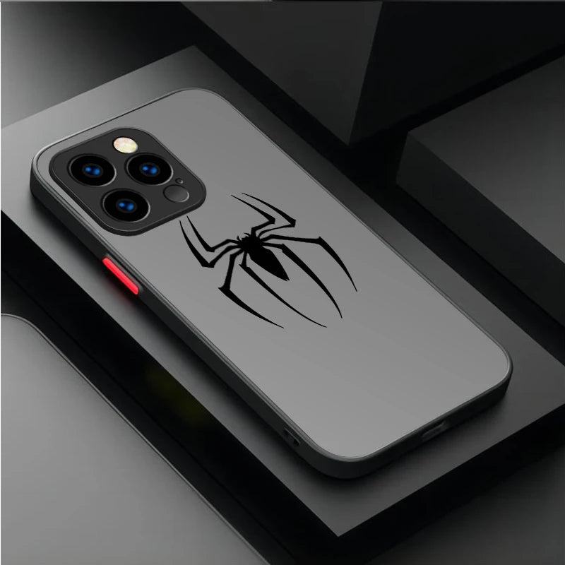 Marvel Cool Batman Spider Man Logo Matte Case For iPhone