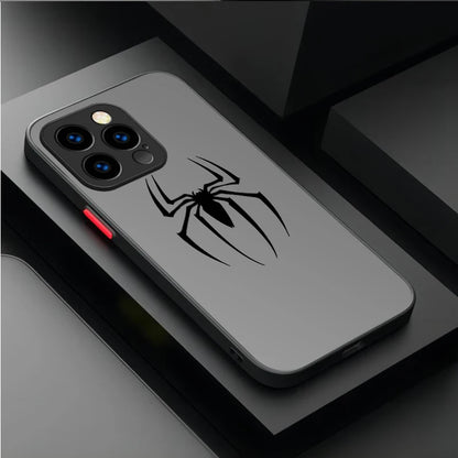 Marvel Cool Batman Spider Man Logo Matte Case For iPhone